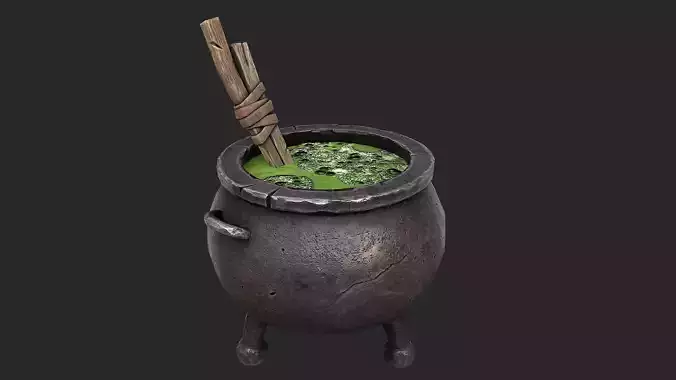 Witch Cauldron Low-poly 3D model