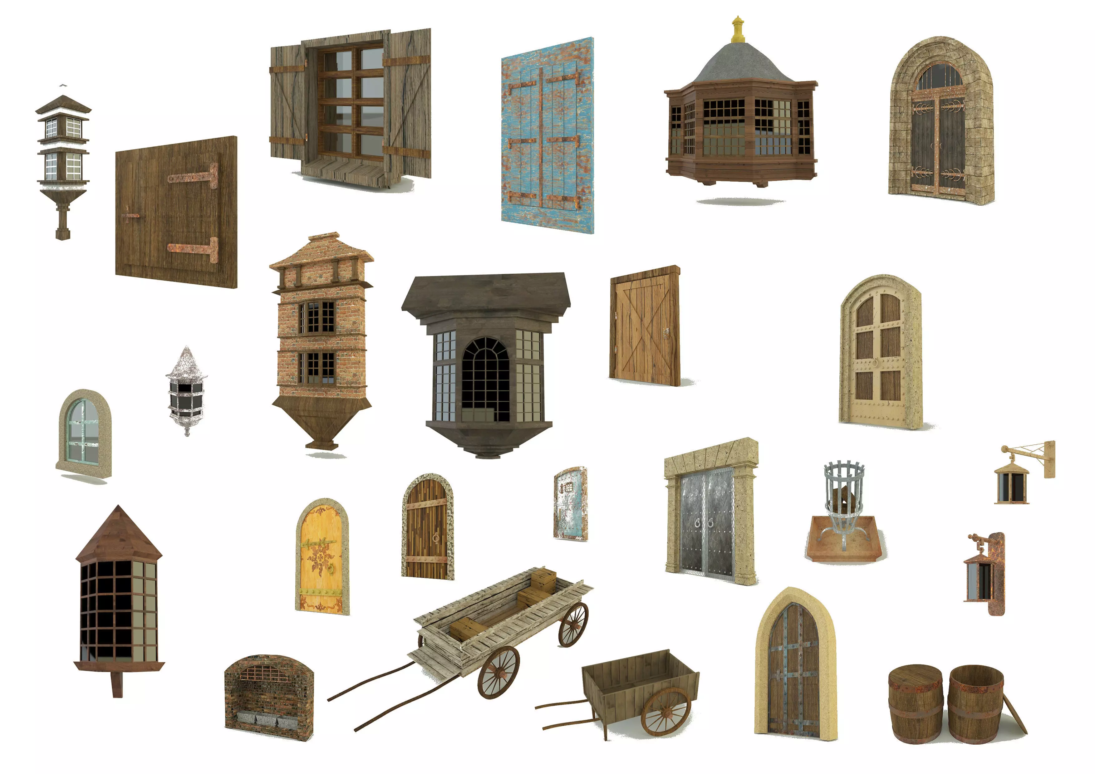 building doors glass models various models 3D model_0