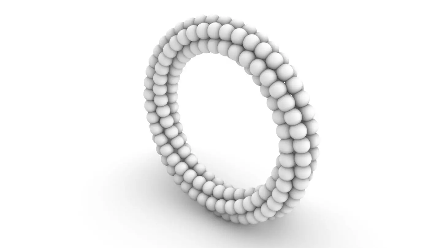 Bead Chain Ring 3D print model_0
