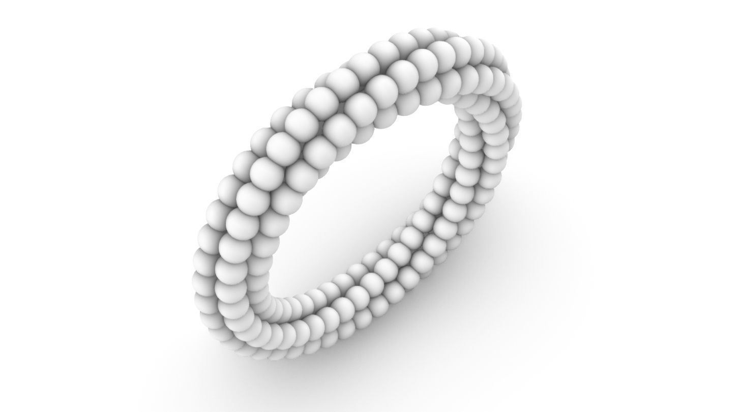 Bead Chain Ring 3D print model_7