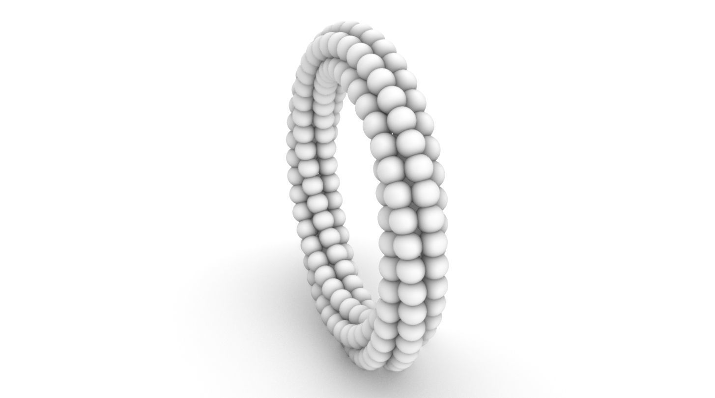Bead Chain Ring 3D print model_2