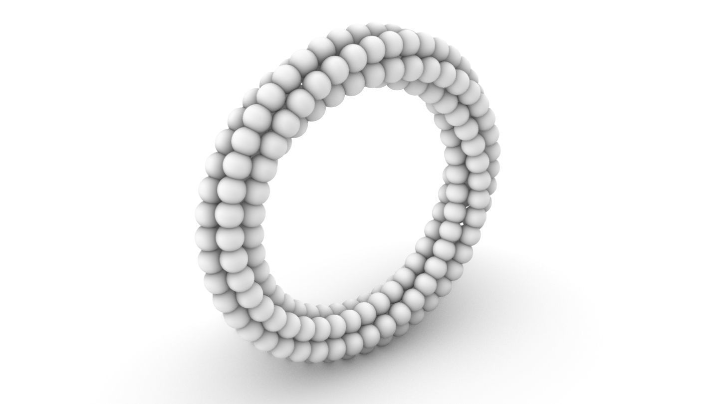 Bead Chain Ring 3D print model_6