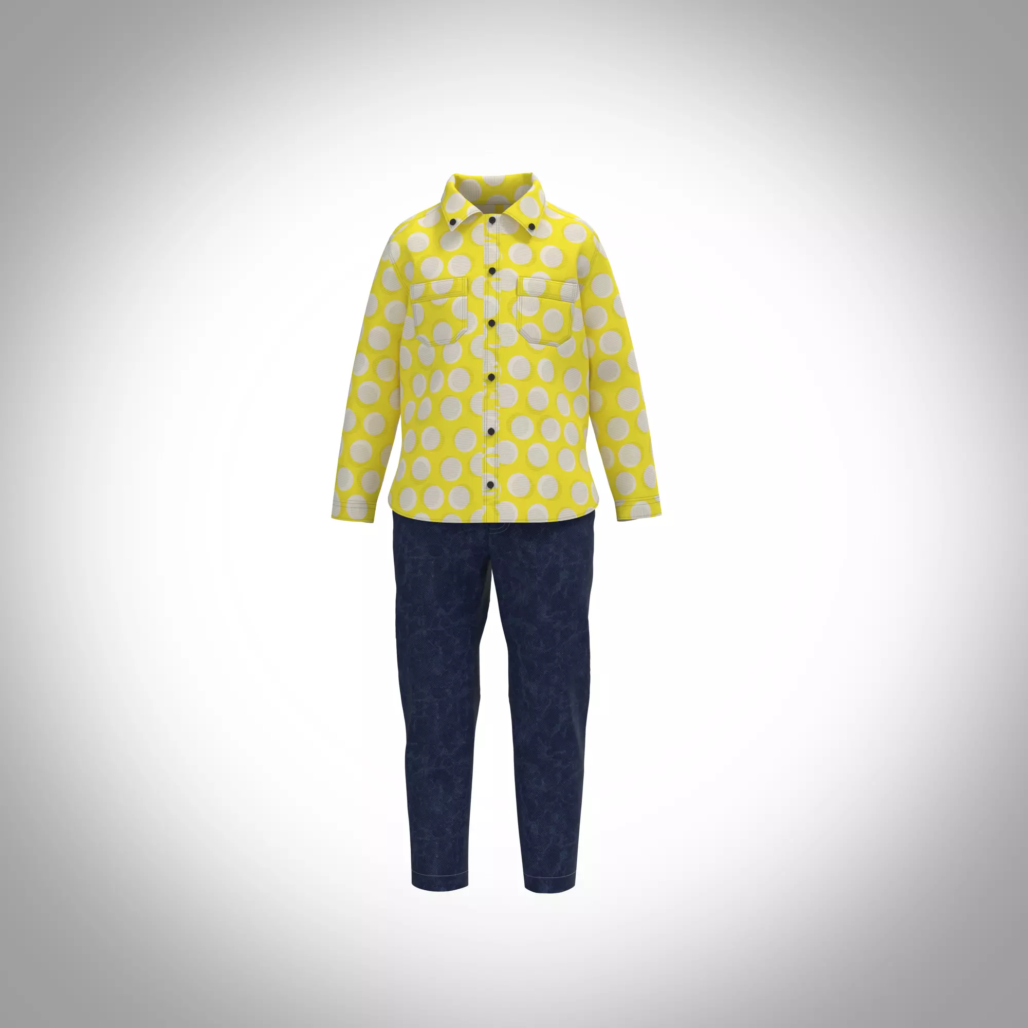 Girls check shirt Low-poly 3D model