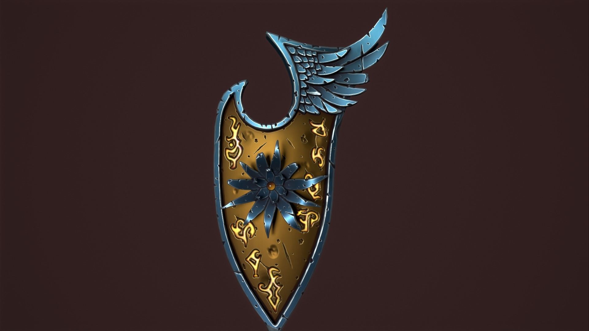 Shield Bash Rune 3D model Rune shield VR / AR / low-poly | CGTrader