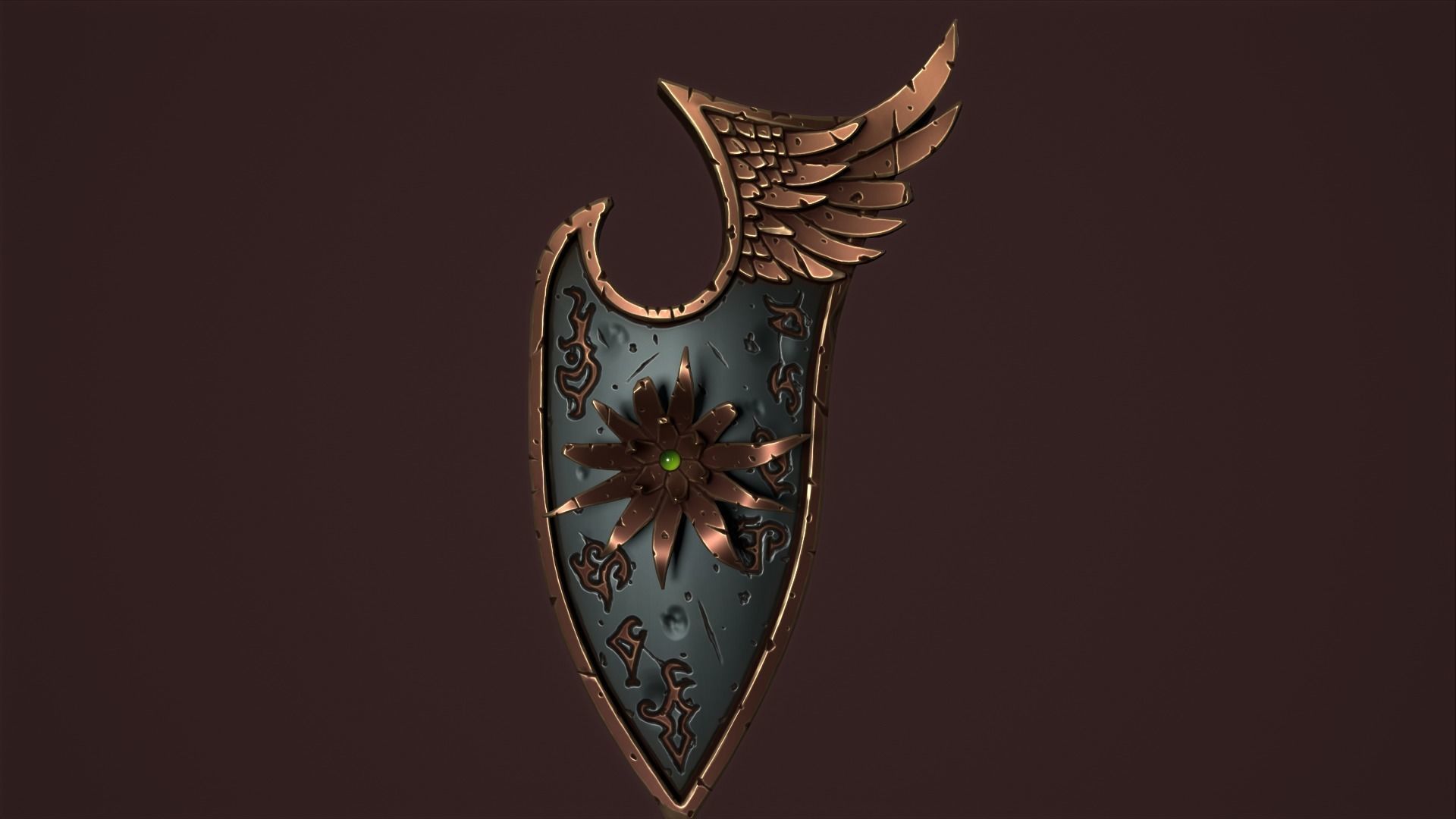 Shield Rune Symbol 3D model Rune shield VR / AR / low-poly | CGTrader