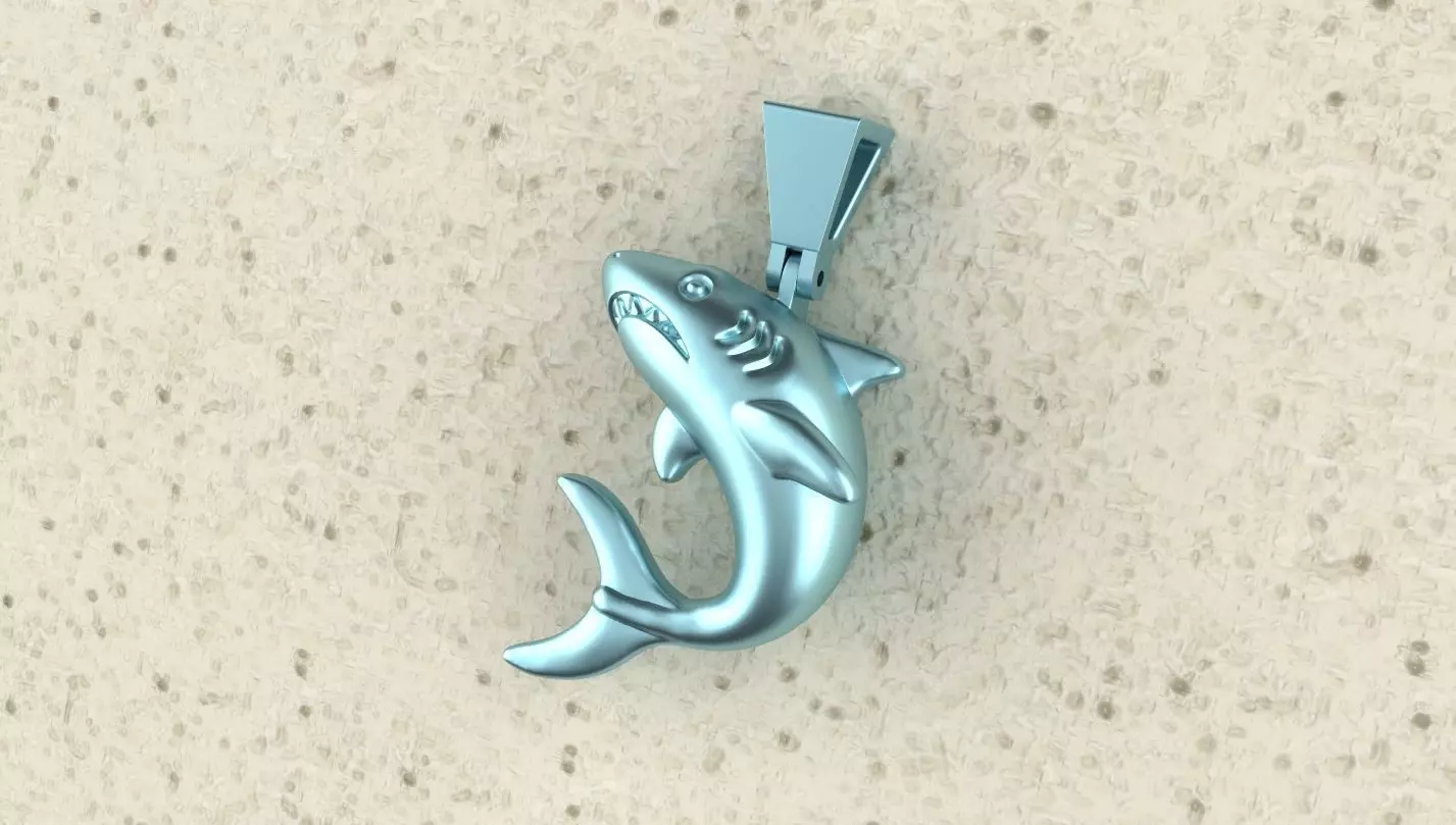 Shark Pendant 3D print model_0