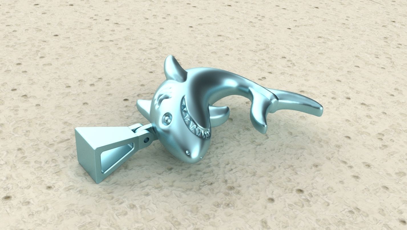 Shark Pendant 3D print model_1