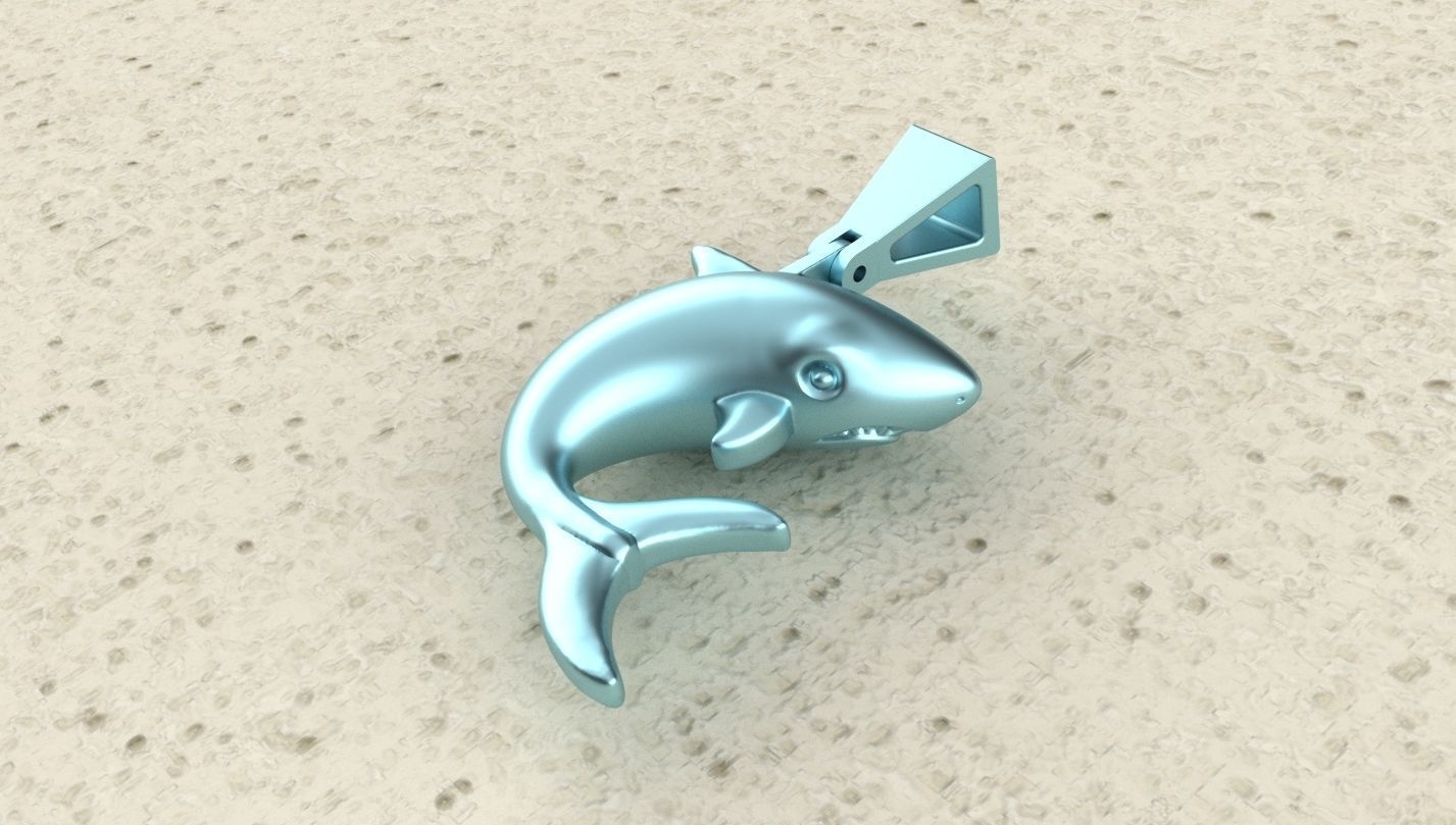 Shark Pendant 3D print model_2