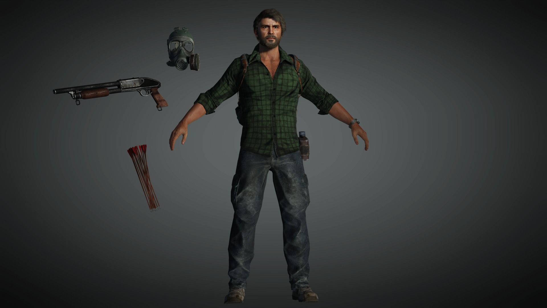 AAA Apocalypse Male Character 07 Low-poly 3D model_3