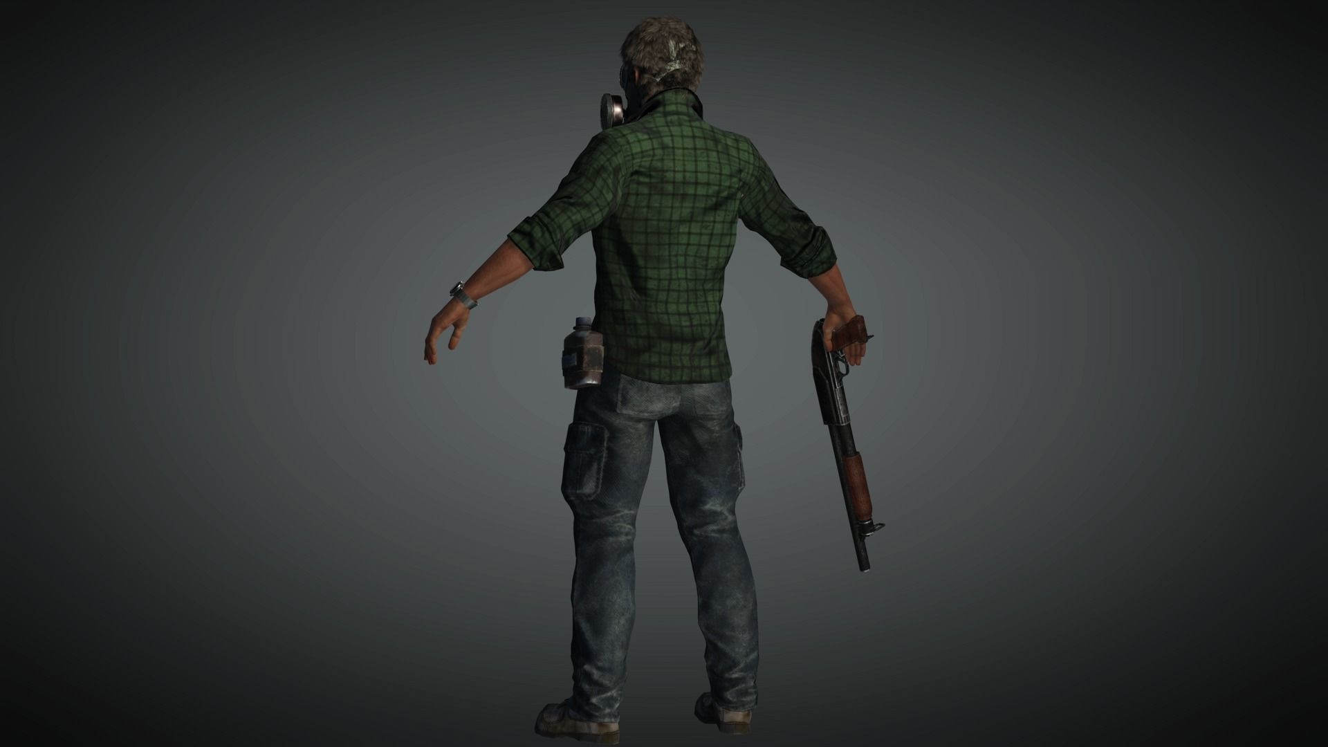 AAA Apocalypse Male Character 07 Low-poly 3D model_8