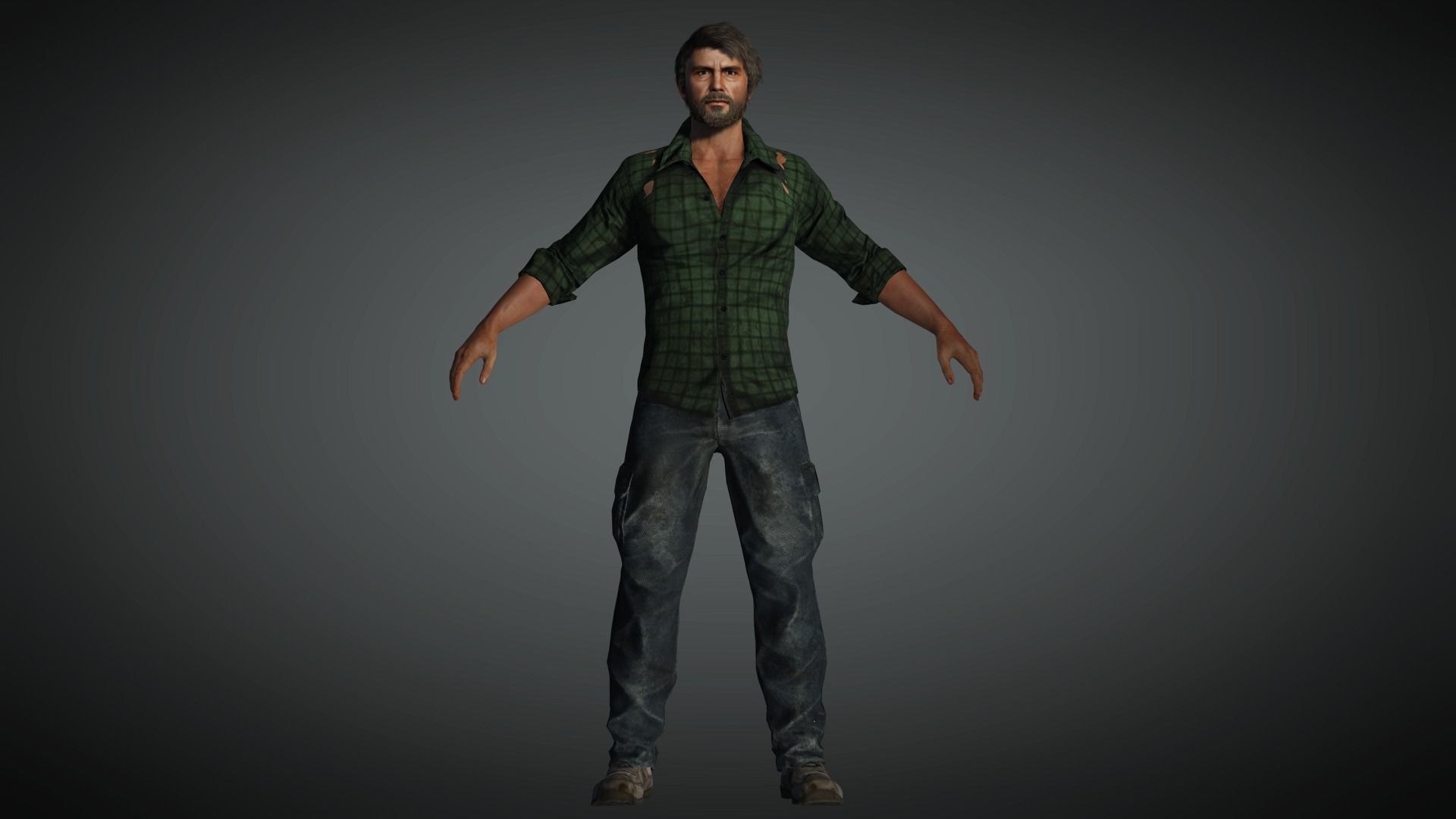 AAA Apocalypse Male Character 07 Low-poly 3D model_4