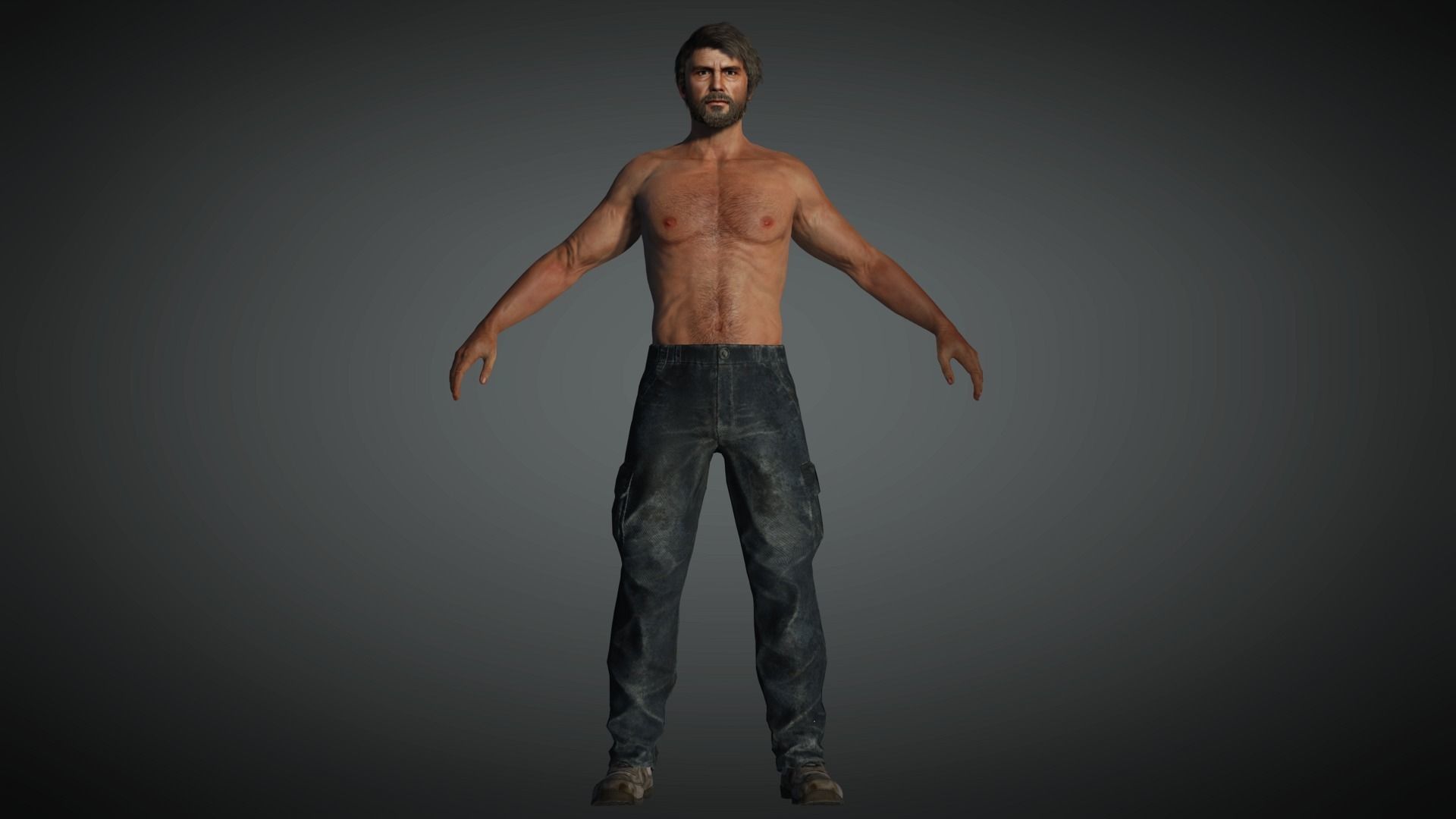 AAA Apocalypse Male Character 07 Low-poly 3D model_5