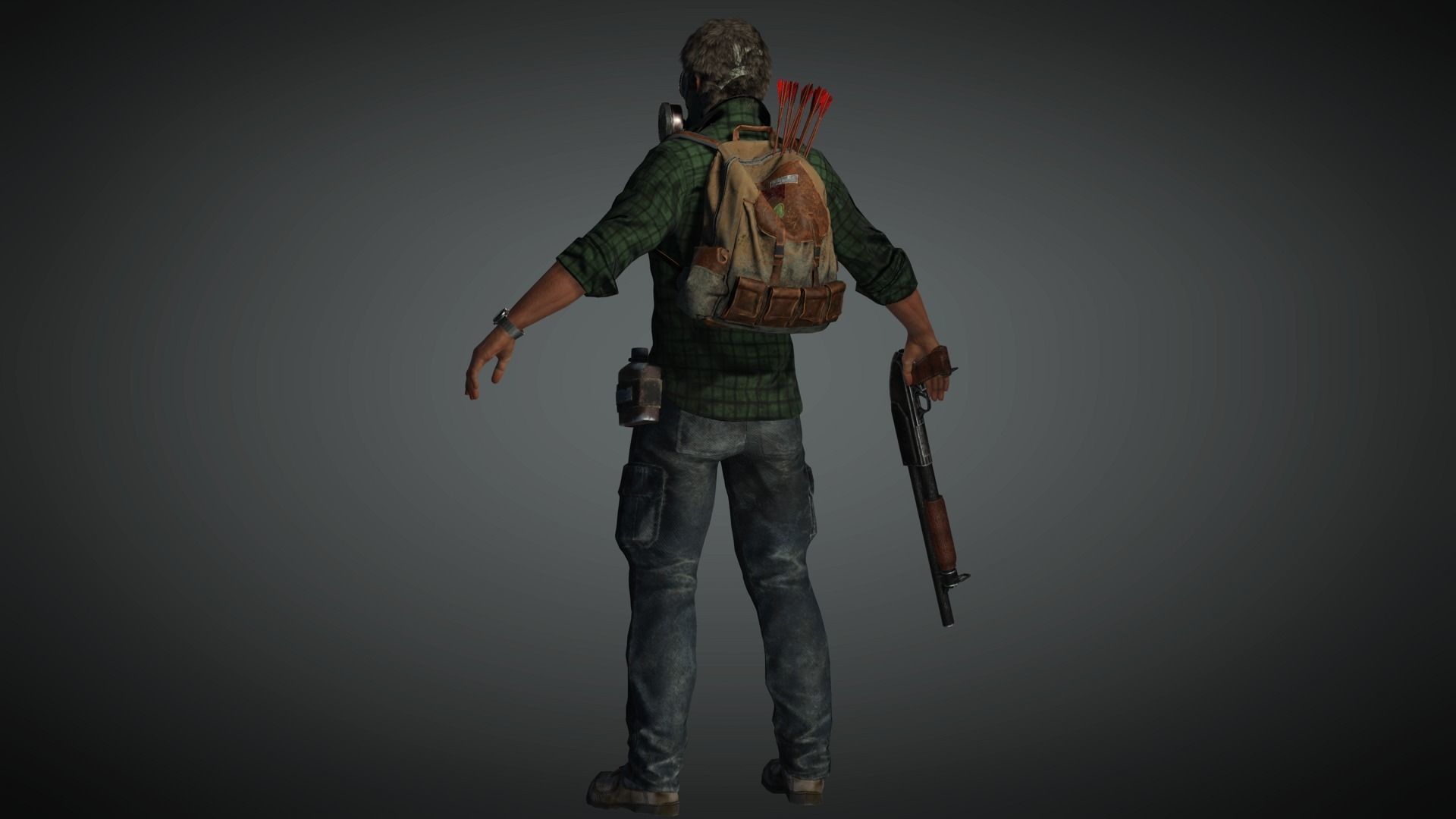 AAA Apocalypse Male Character 07 Low-poly 3D model_7