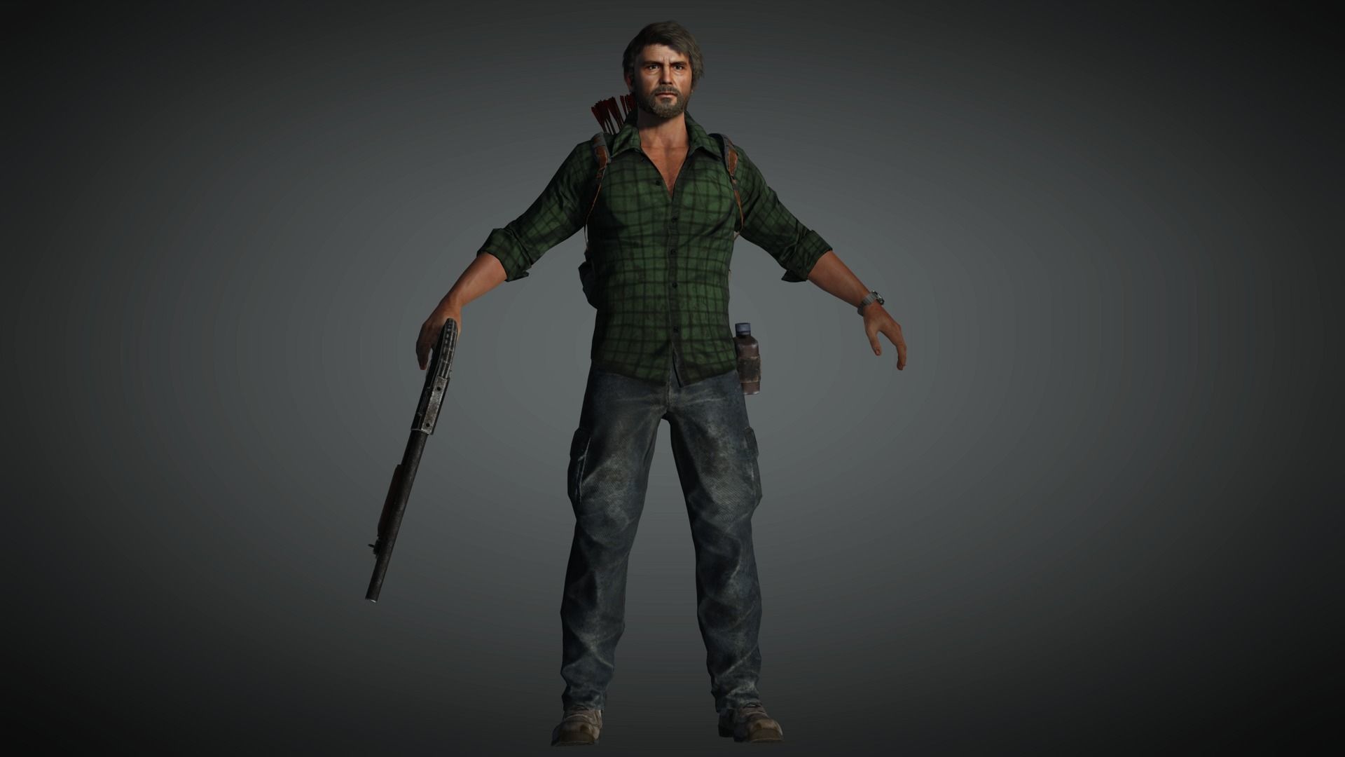 AAA Apocalypse Male Character 07 Low-poly 3D model_1