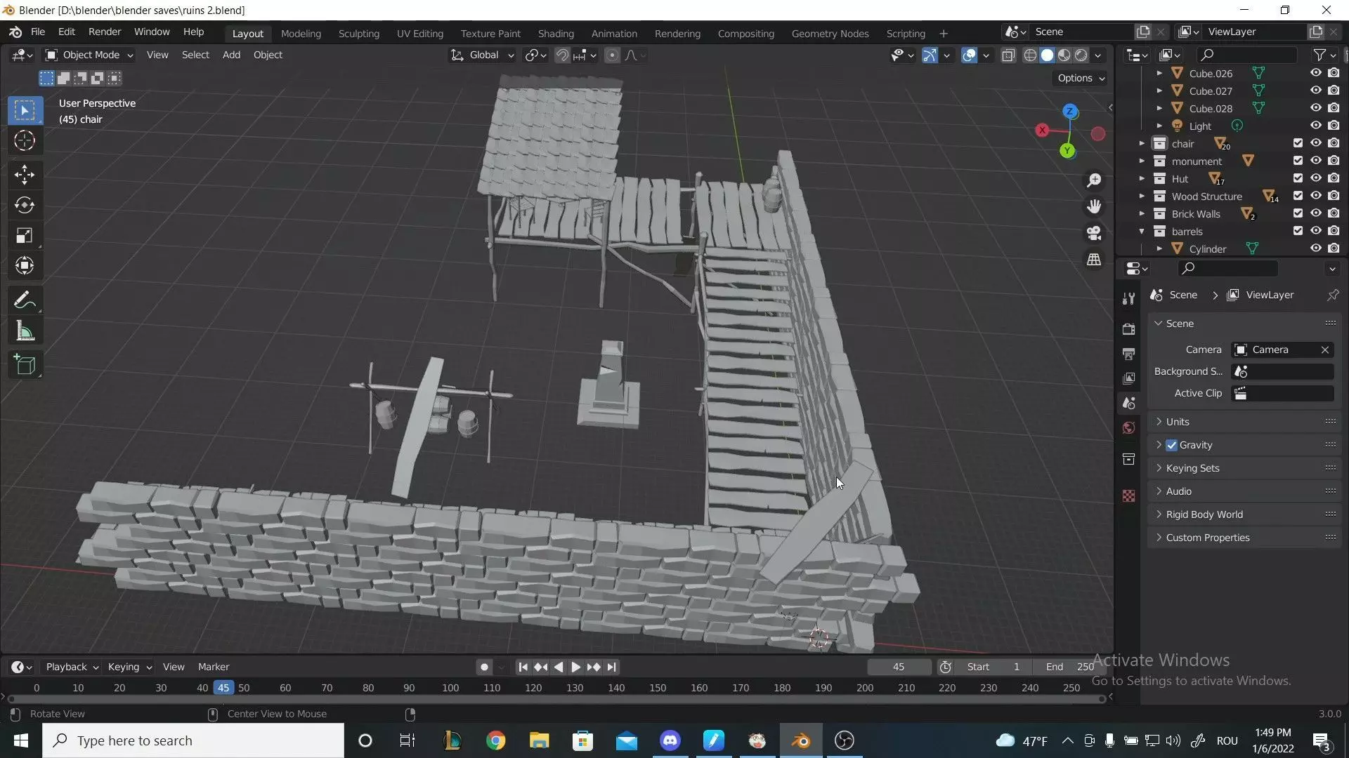 Low Poly Outpost house Low-poly 3D model