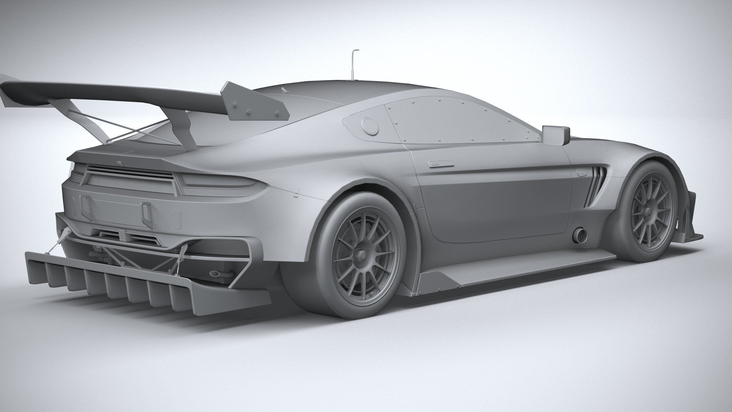 Generic Race Car GT3 2022 LowPoly 3D model_25