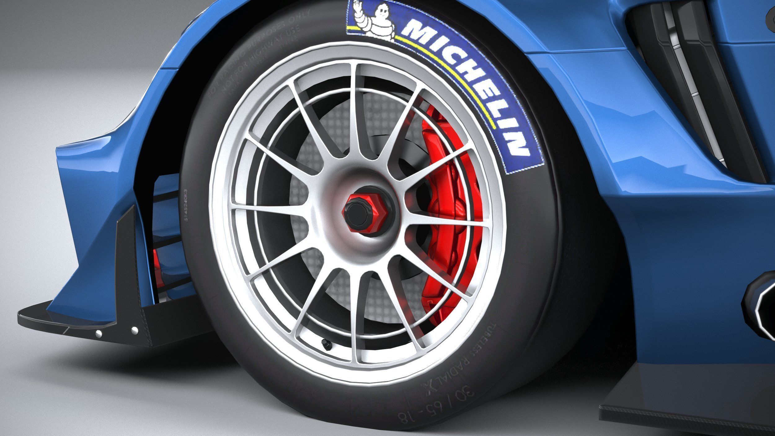 Generic Race Car GT3 2022 LowPoly 3D model_16