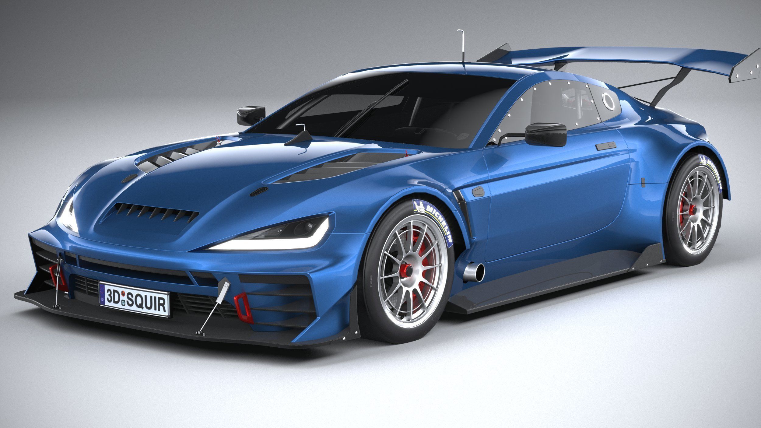 Generic Race Car GT3 2022 LowPoly 3D model_1