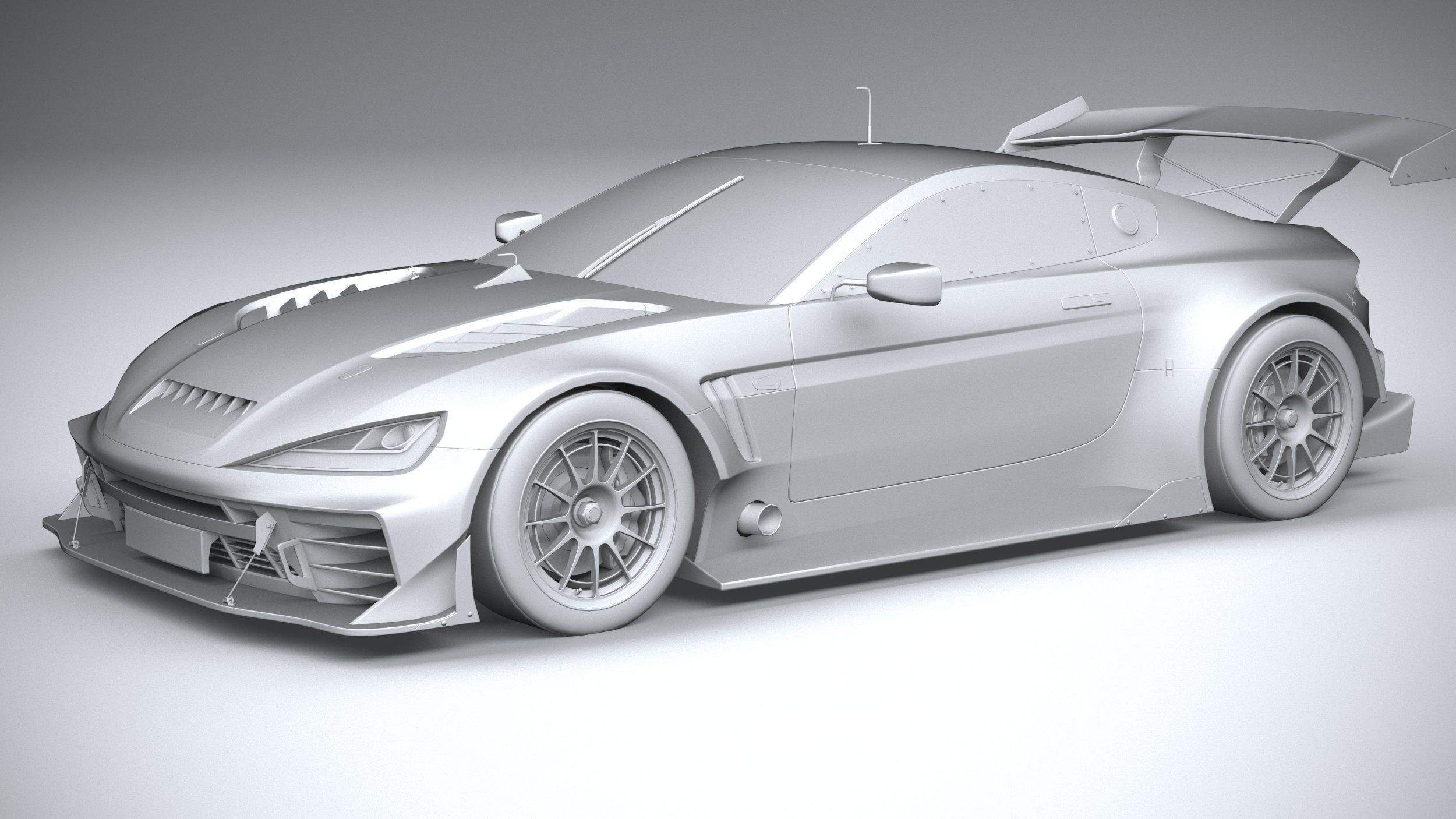 Generic Race Car GT3 2022 LowPoly 3D model_19