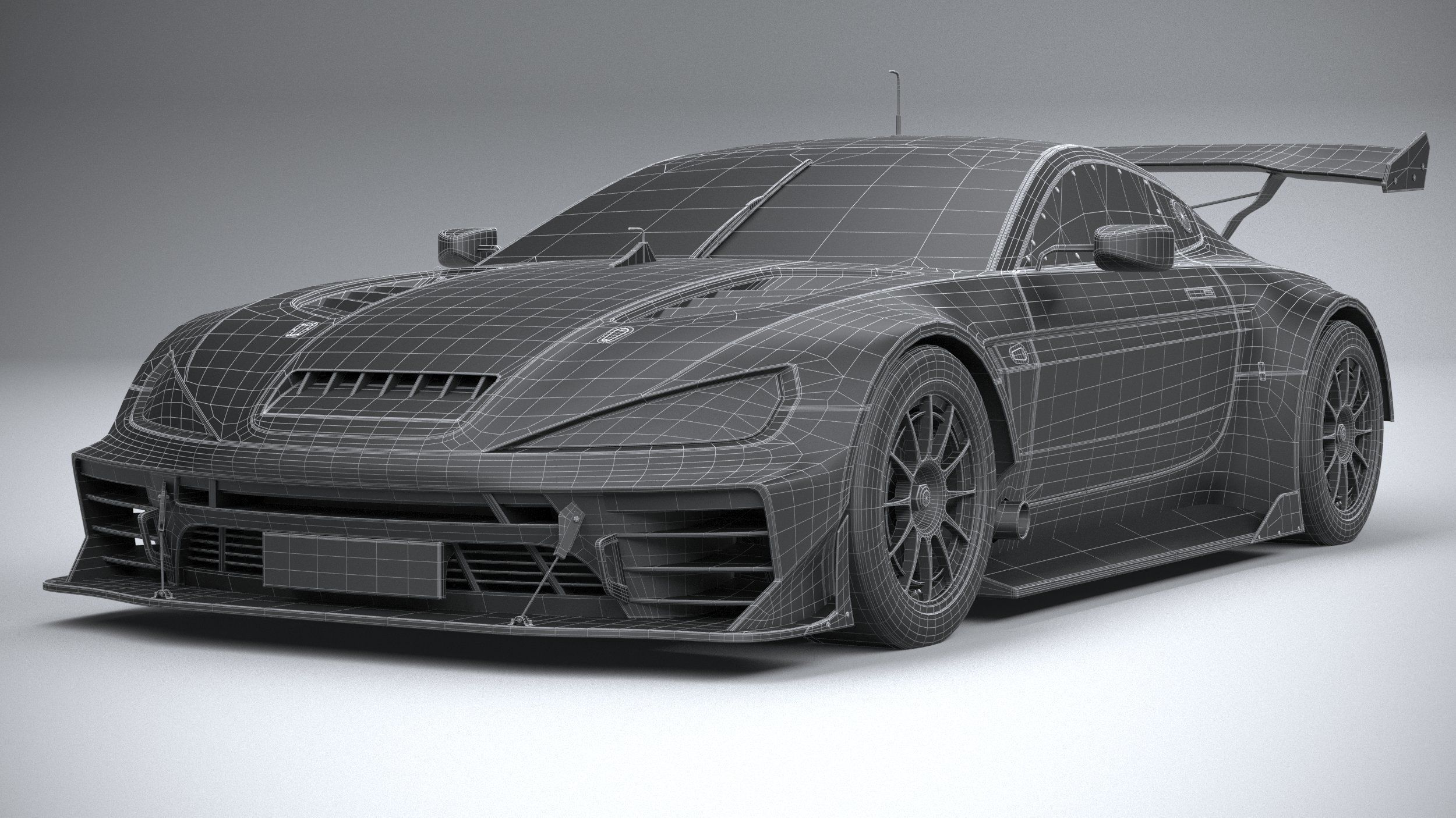 Generic Race Car GT3 2022 LowPoly 3D model_27