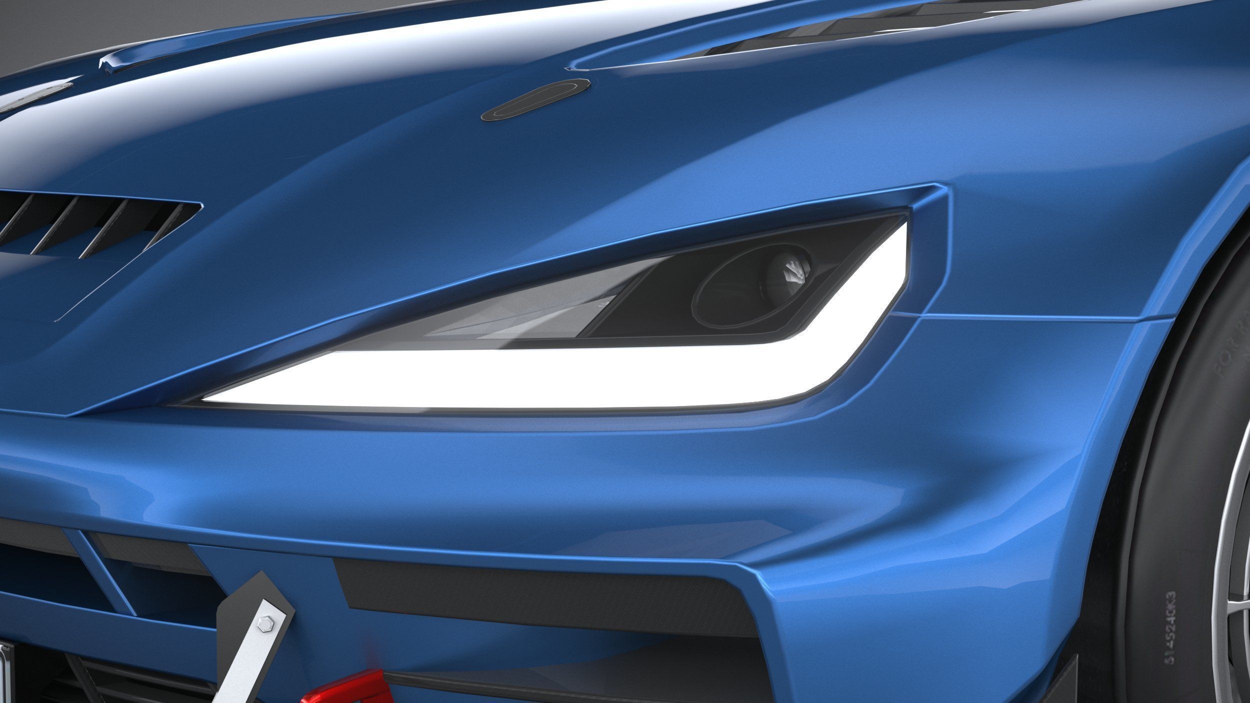 Generic Race Car GT3 2022 LowPoly 3D model_14