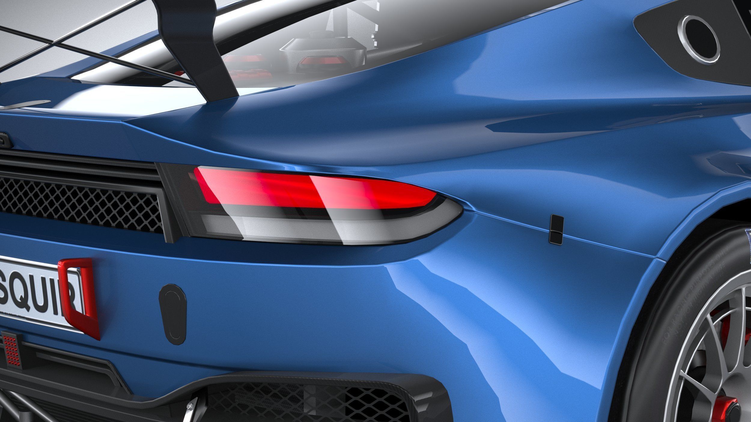 Generic Race Car GT3 2022 LowPoly 3D model_18