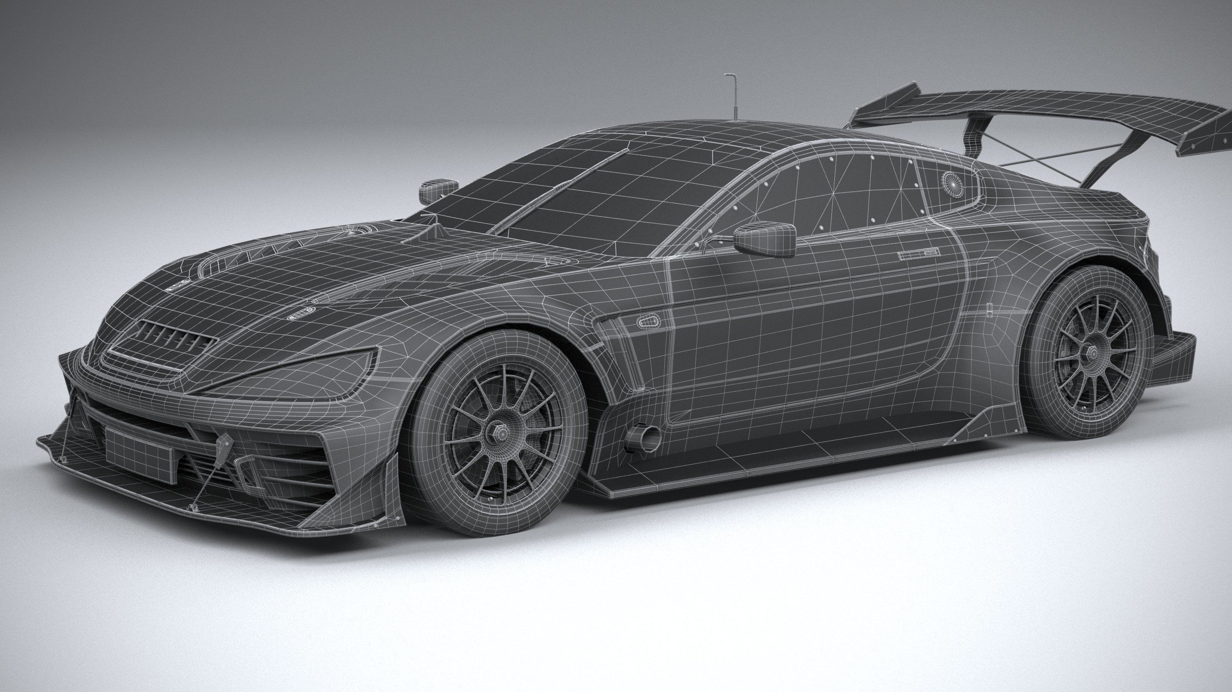 Generic Race Car GT3 2022 LowPoly 3D model_26