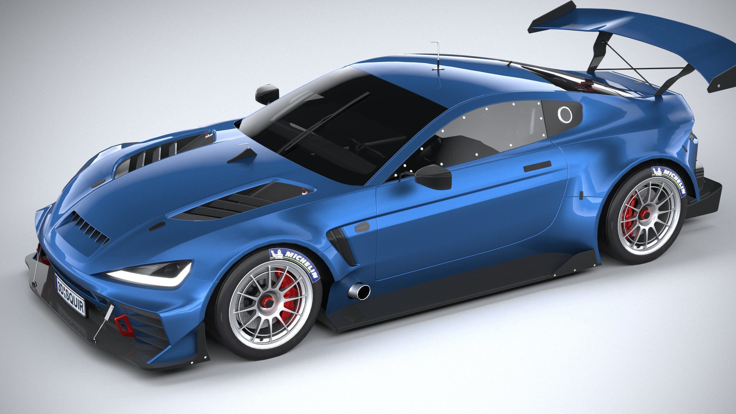 Generic Race Car GT3 2022 LowPoly 3D model_7