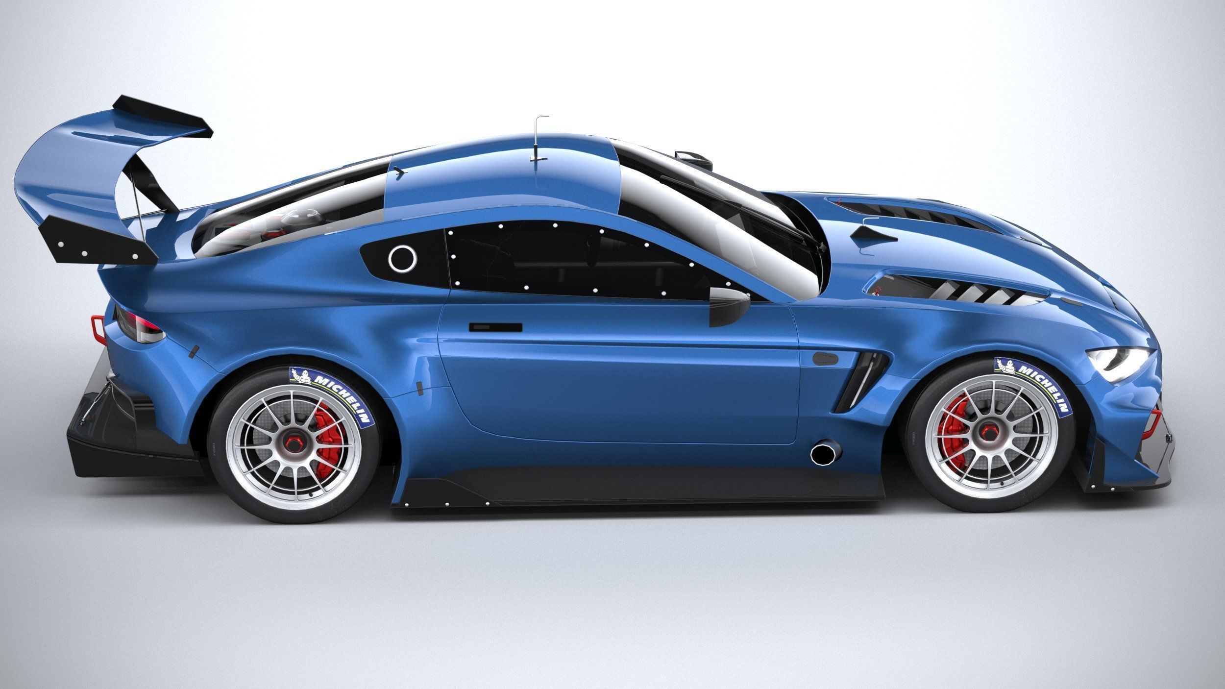 Generic Race Car GT3 2022 LowPoly 3D model_11