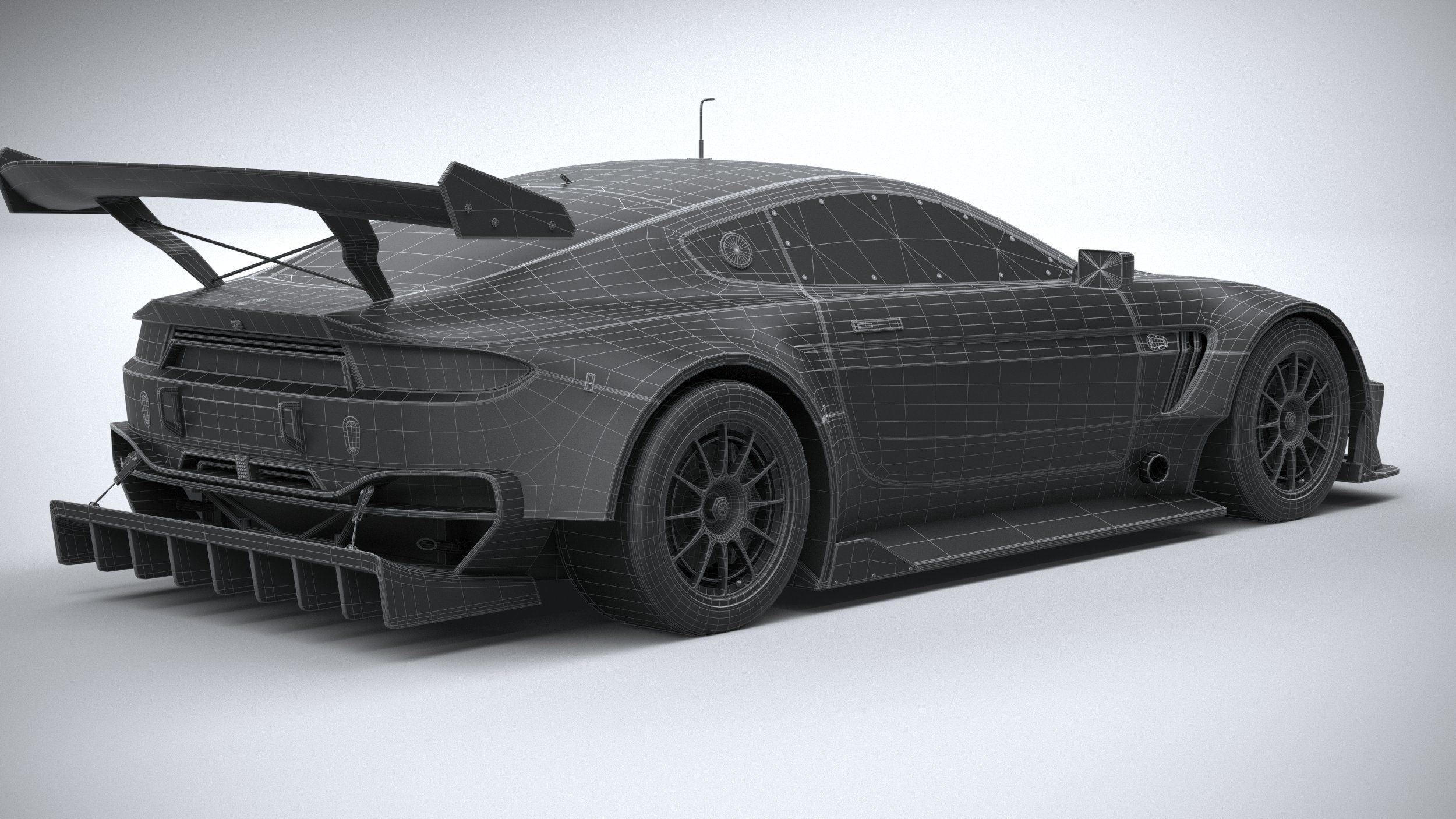 Generic Race Car GT3 2022 LowPoly 3D model_32