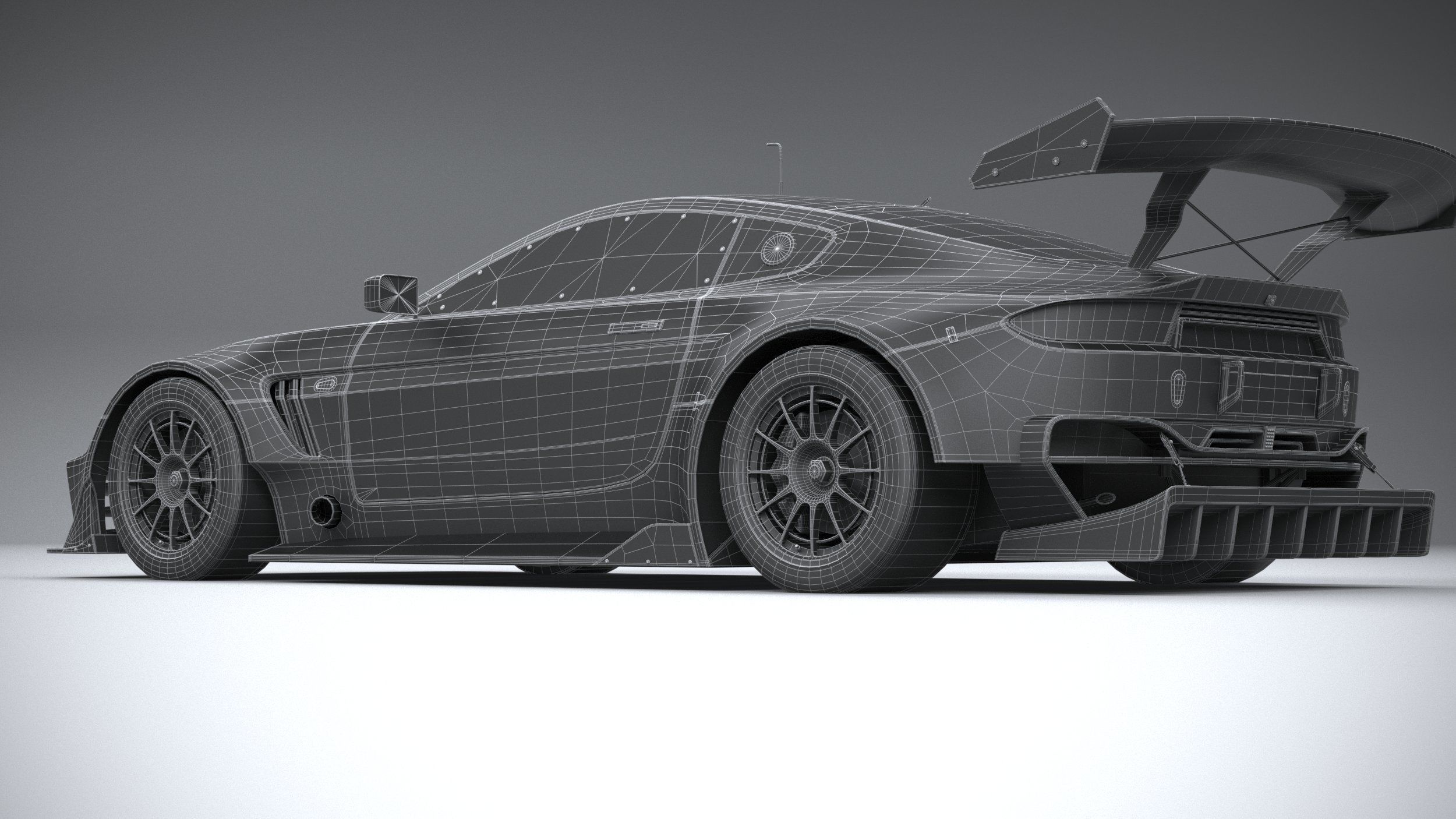 Generic Race Car GT3 2022 LowPoly 3D model_28