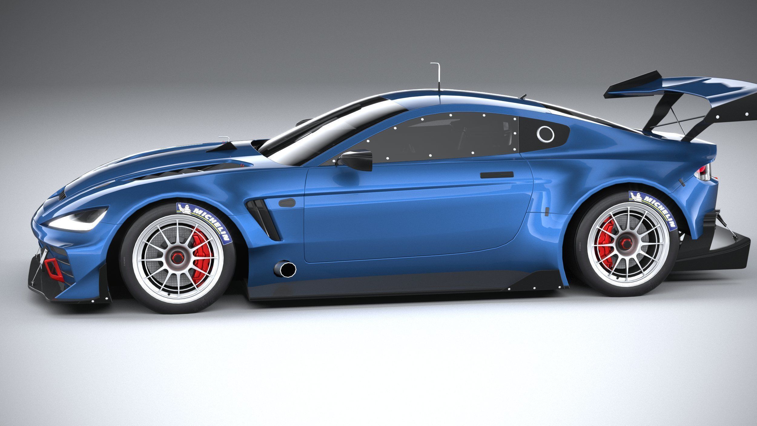 Generic Race Car GT3 2022 LowPoly 3D model_8