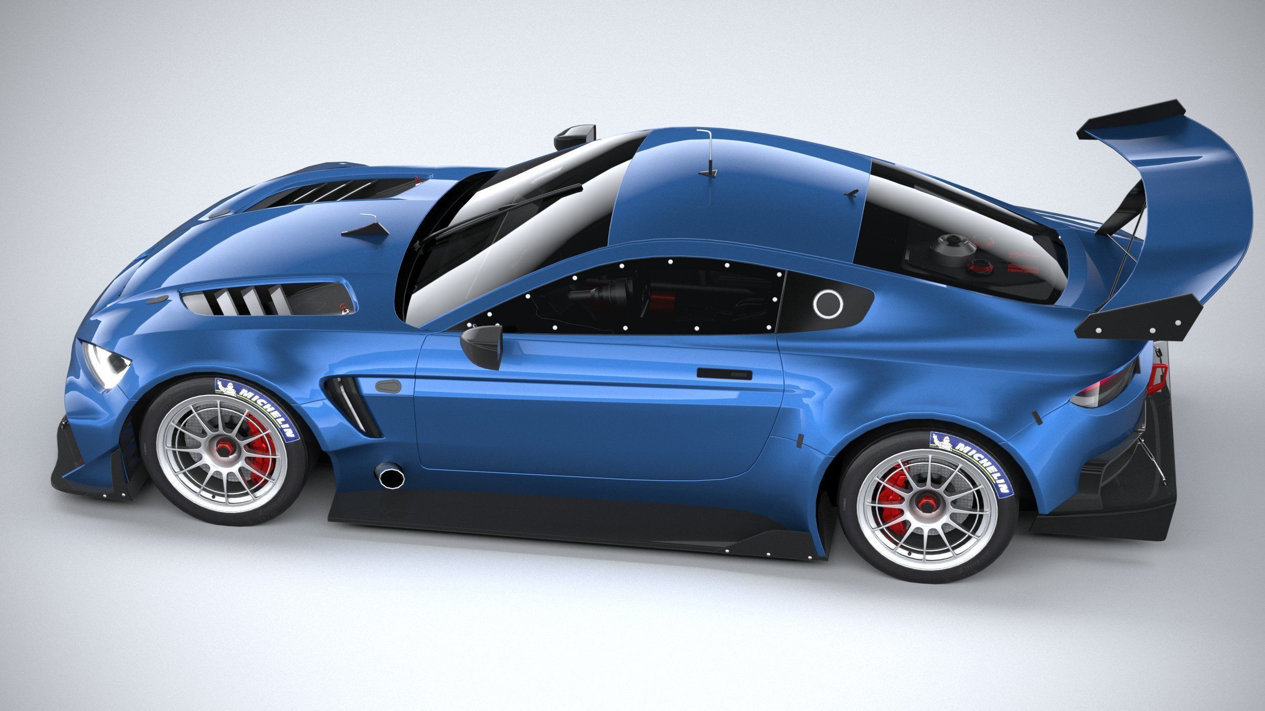 Generic Race Car GT3 2022 LowPoly 3D model_9