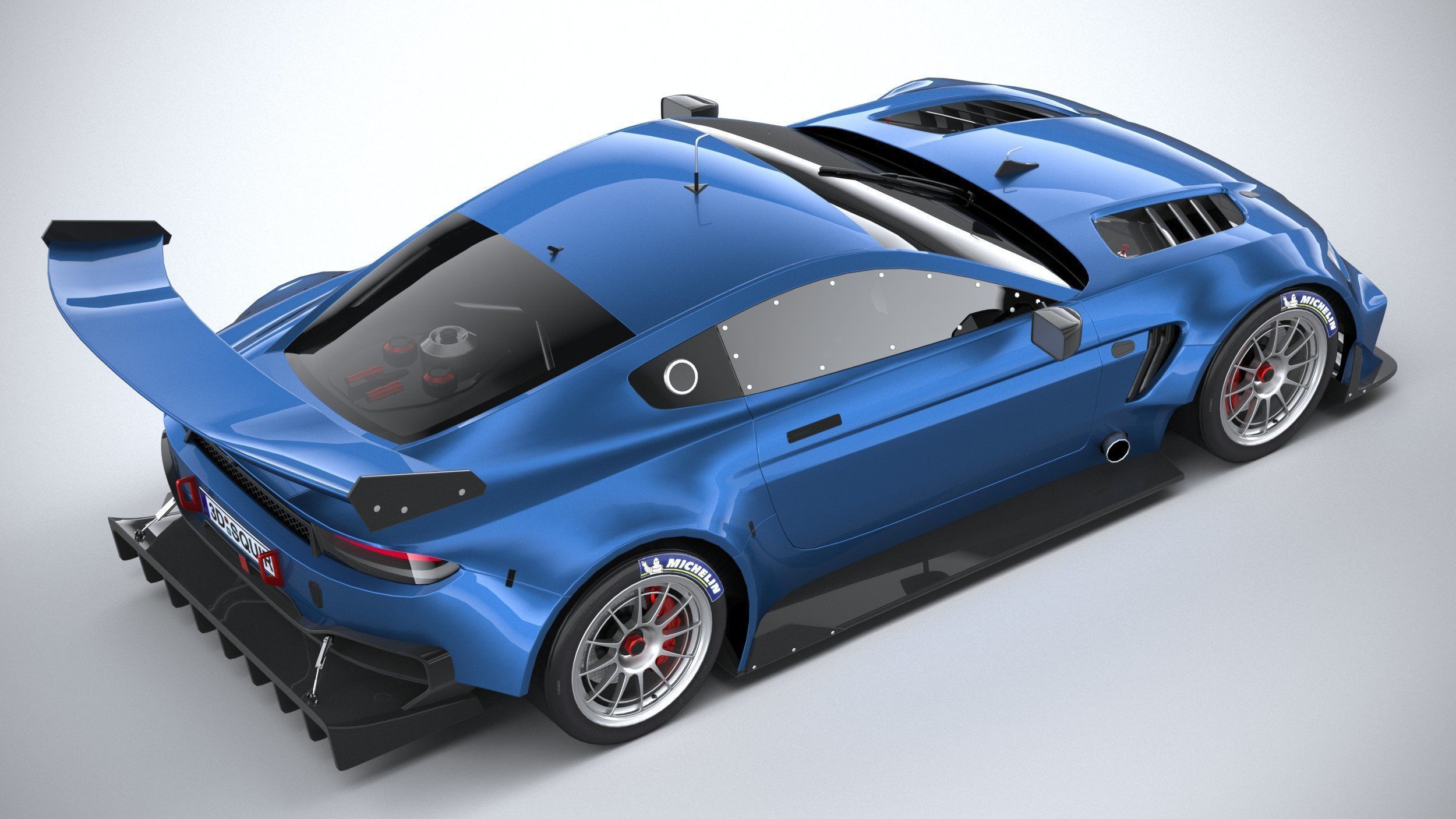 Generic Race Car GT3 2022 LowPoly 3D model_10