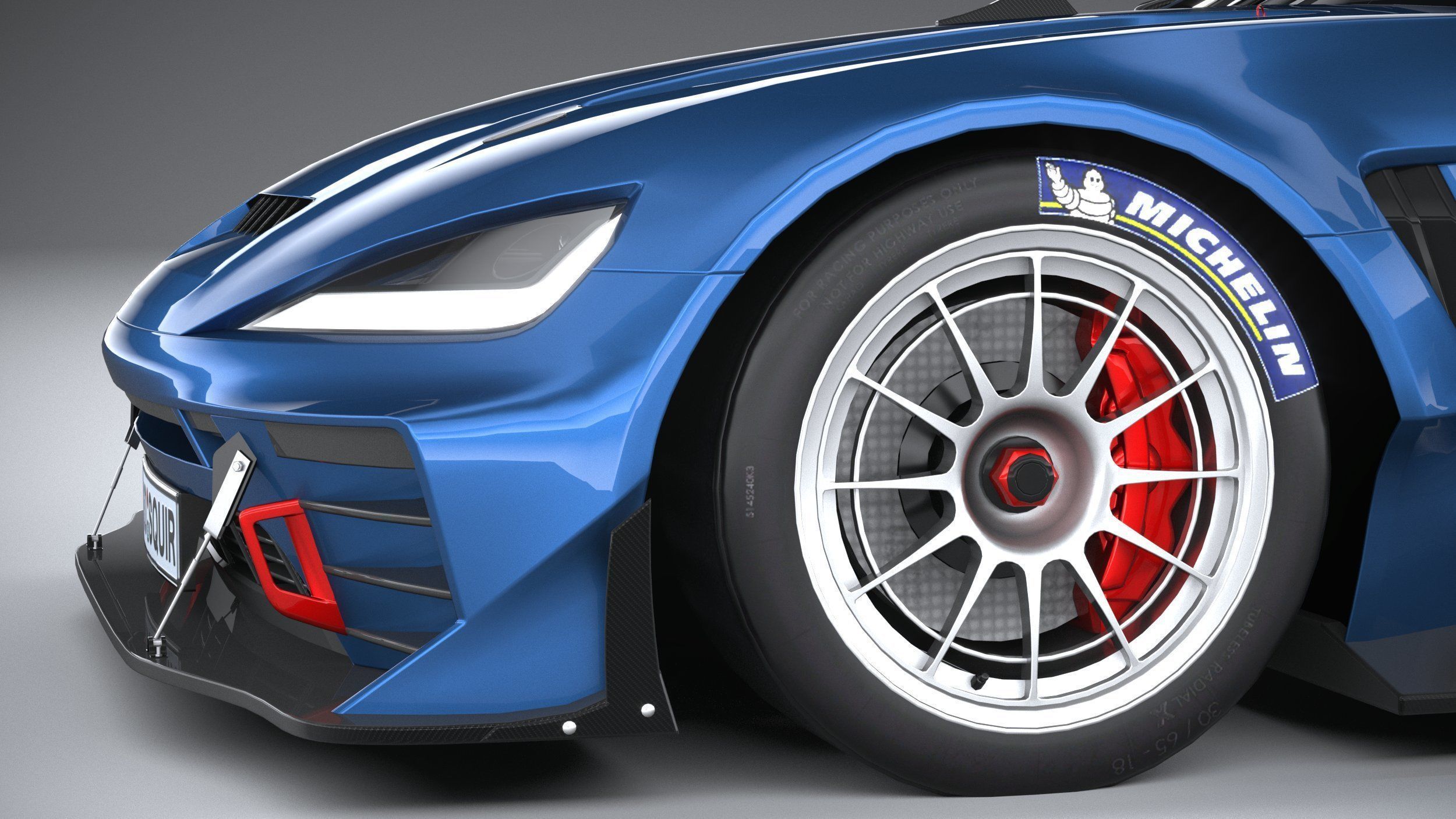 Generic Race Car GT3 2022 LowPoly 3D model_3