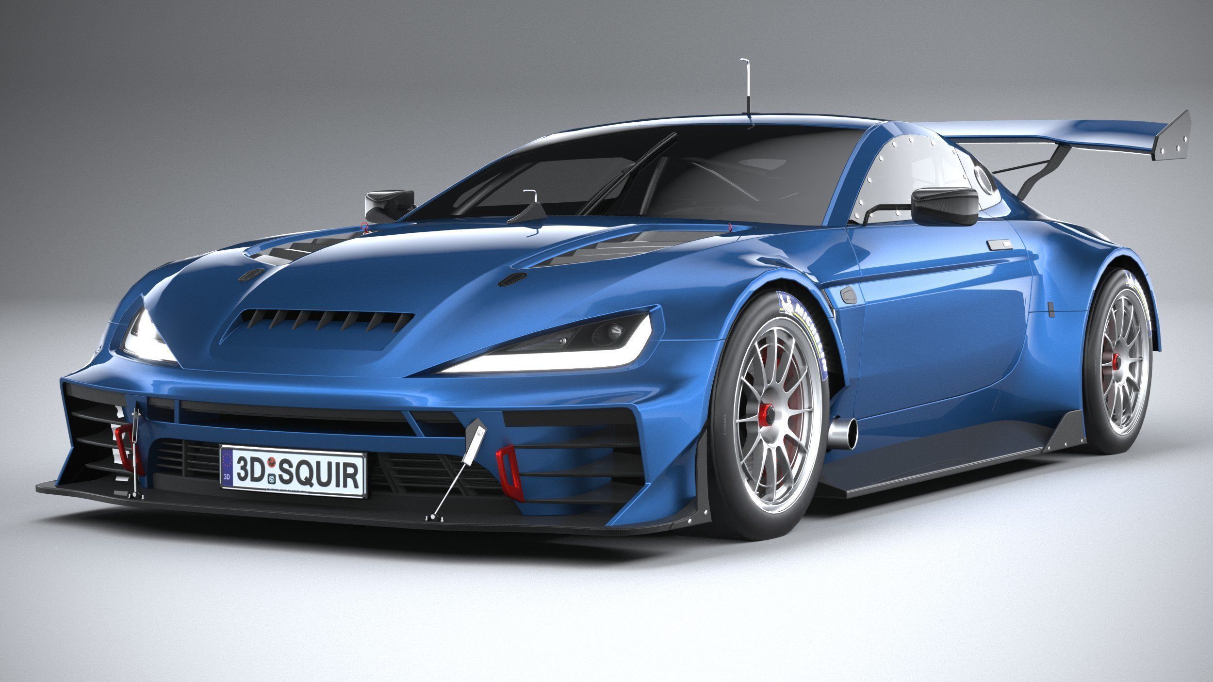 Generic Race Car GT3 2022 LowPoly 3D model_2