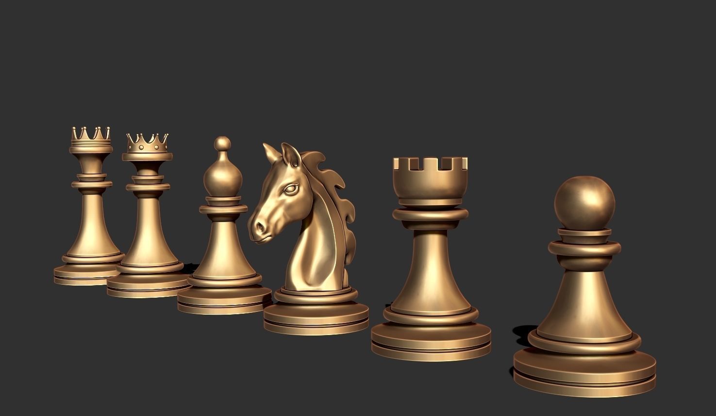 Chess Pieces 3D print model 3D print model_7