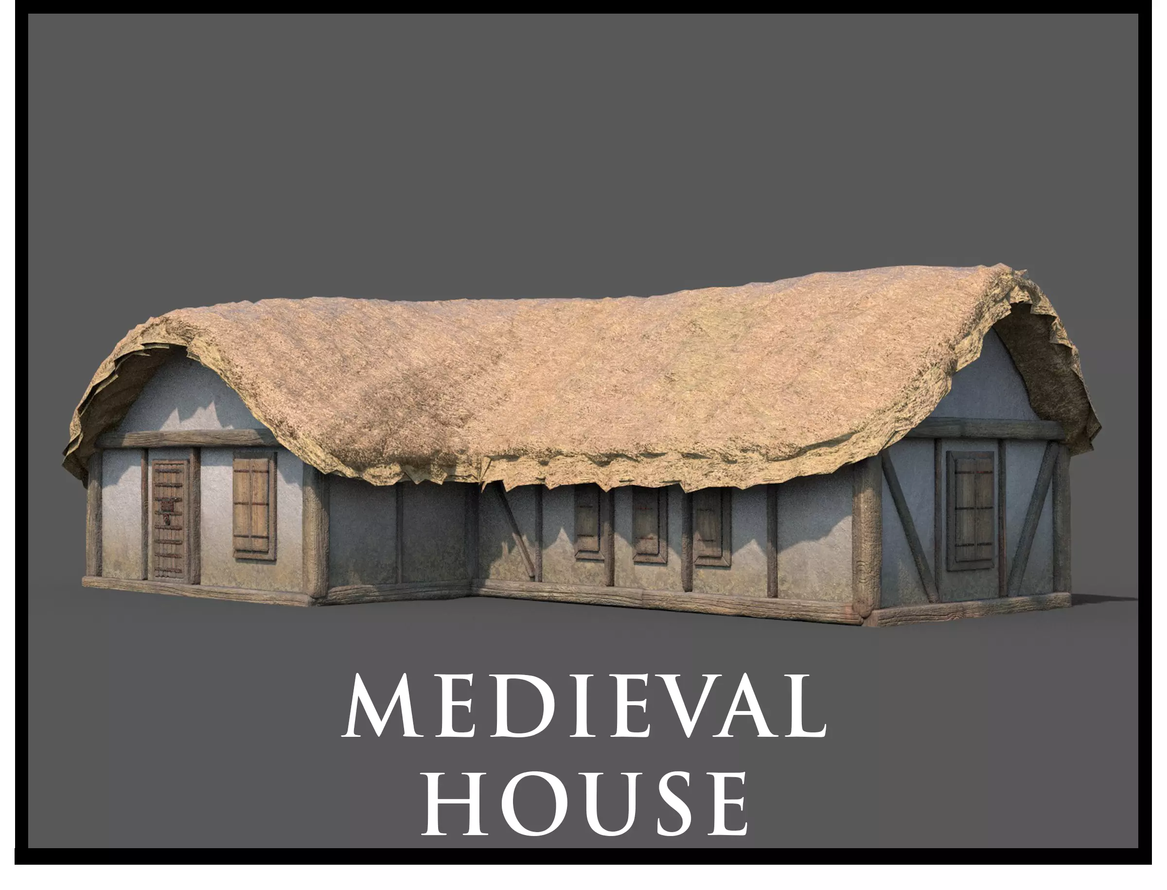 Medieval Village House 01 Low-poly 3D model_0