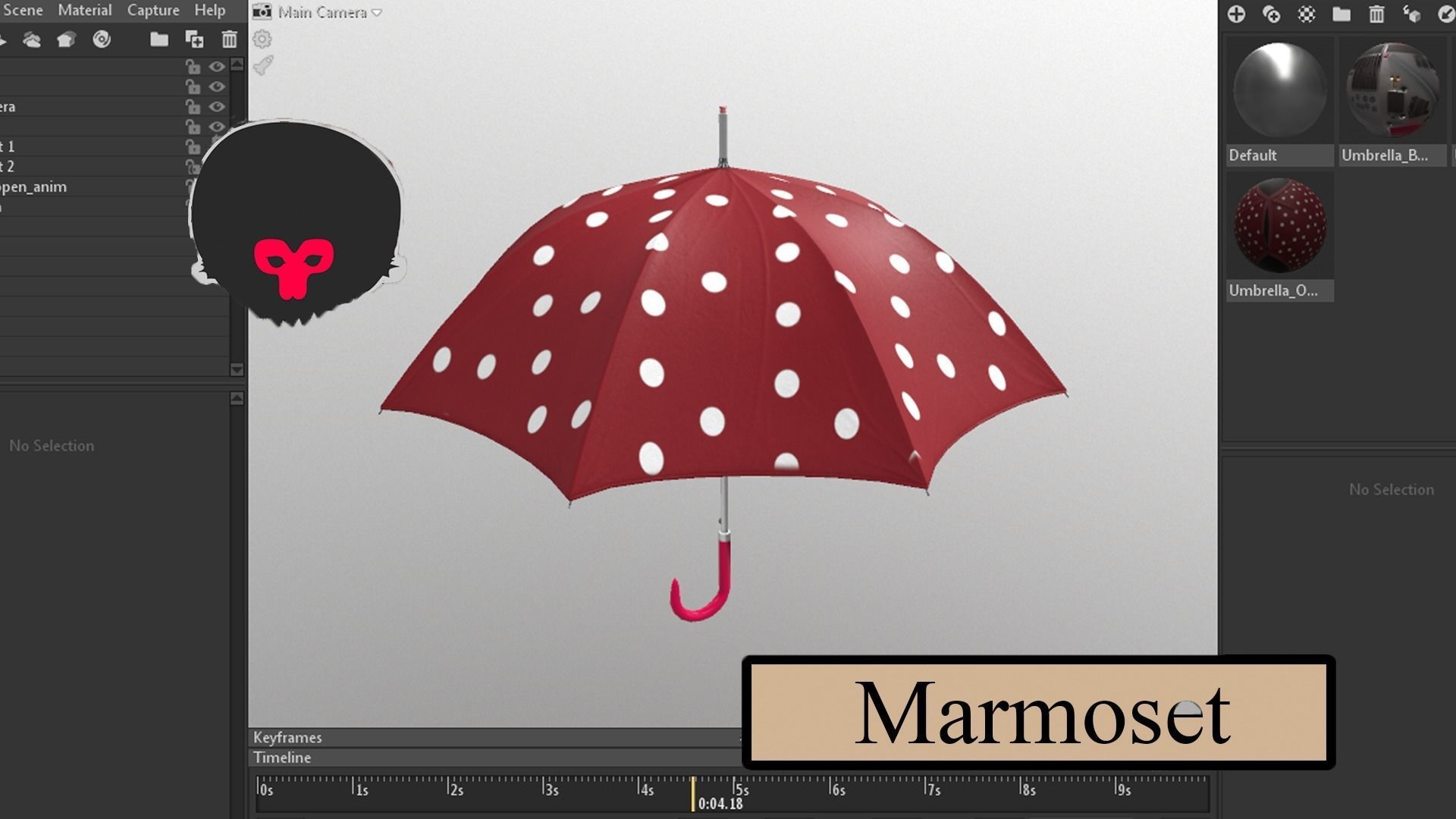 Umbrella Animated Low-poly 3D model_8