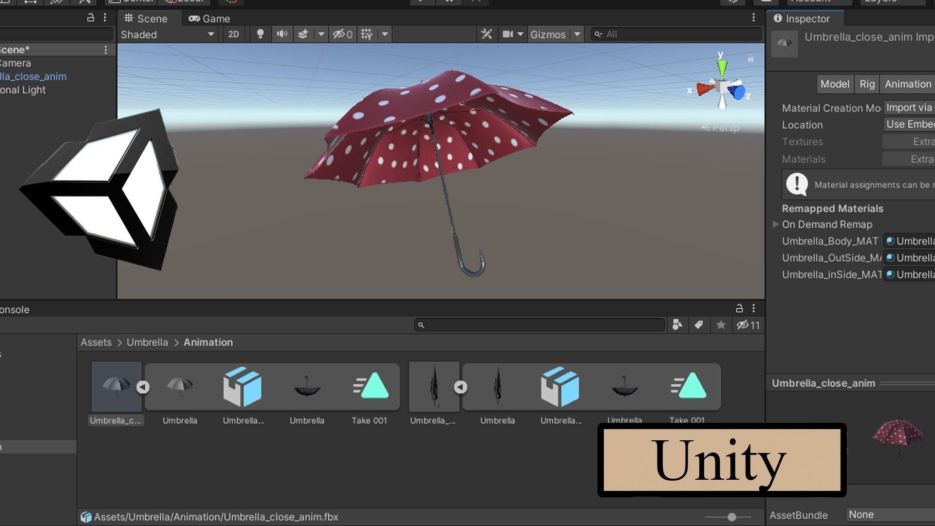 Umbrella Animated Low-poly 3D model_4