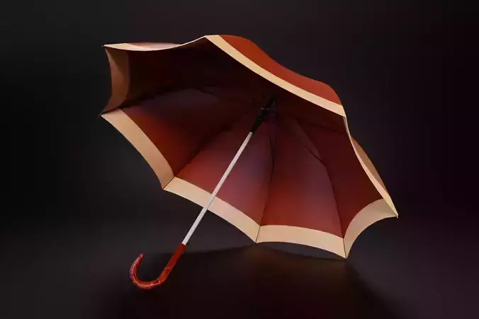 Umbrella Animated Low-poly 3D model