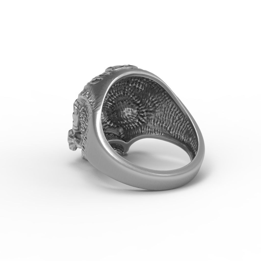 Biomechanical Skull Ring 3D print model_23