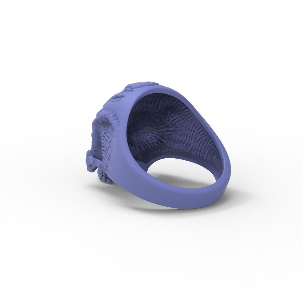 Biomechanical Skull Ring 3D print model_16