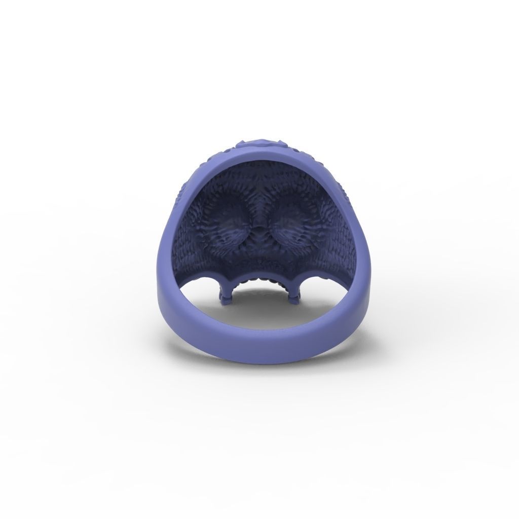 Biomechanical Skull Ring 3D print model_17