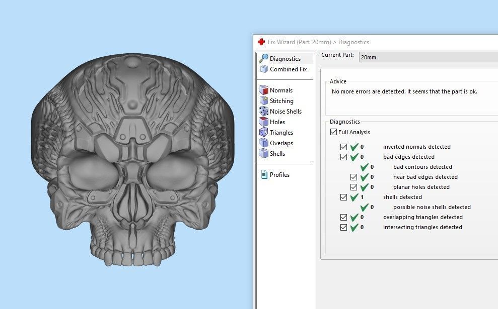 Biomechanical Skull Ring 3D print model_8