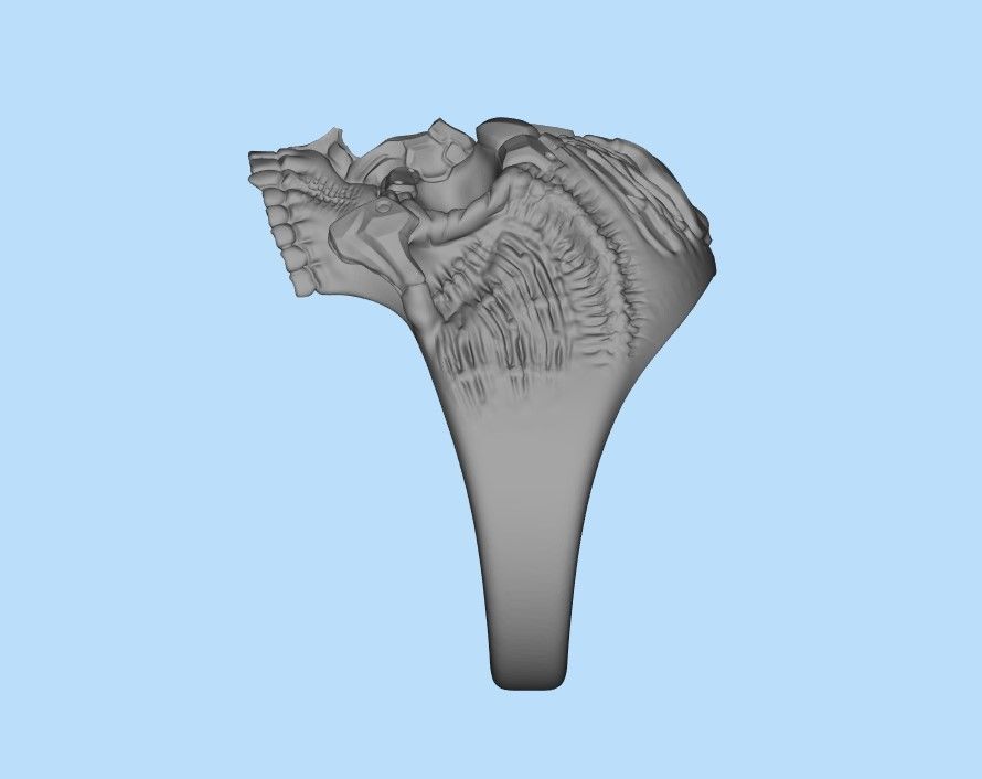 Biomechanical Skull Ring 3D print model_26