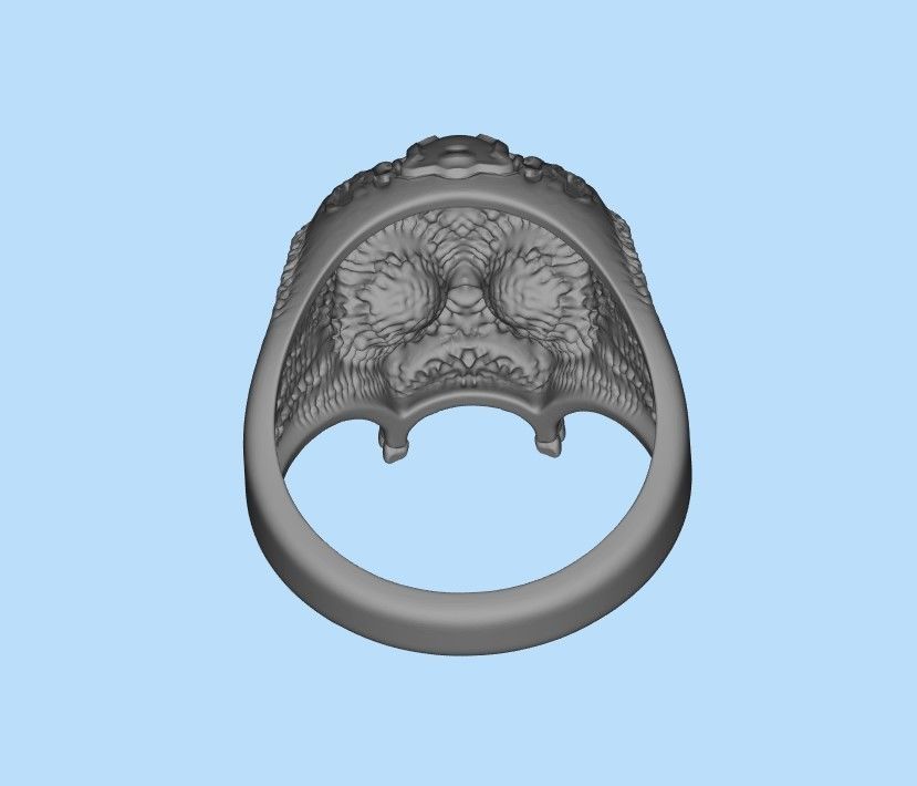 Biomechanical Skull Ring 3D print model_28