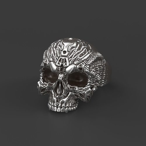 Biomechanical Skull Ring 3D print model