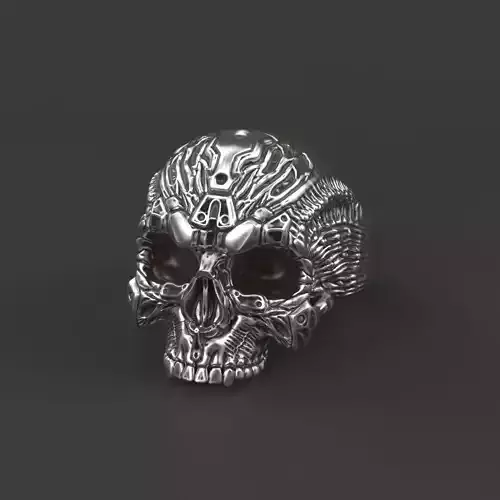 Biomechanical Skull Ring