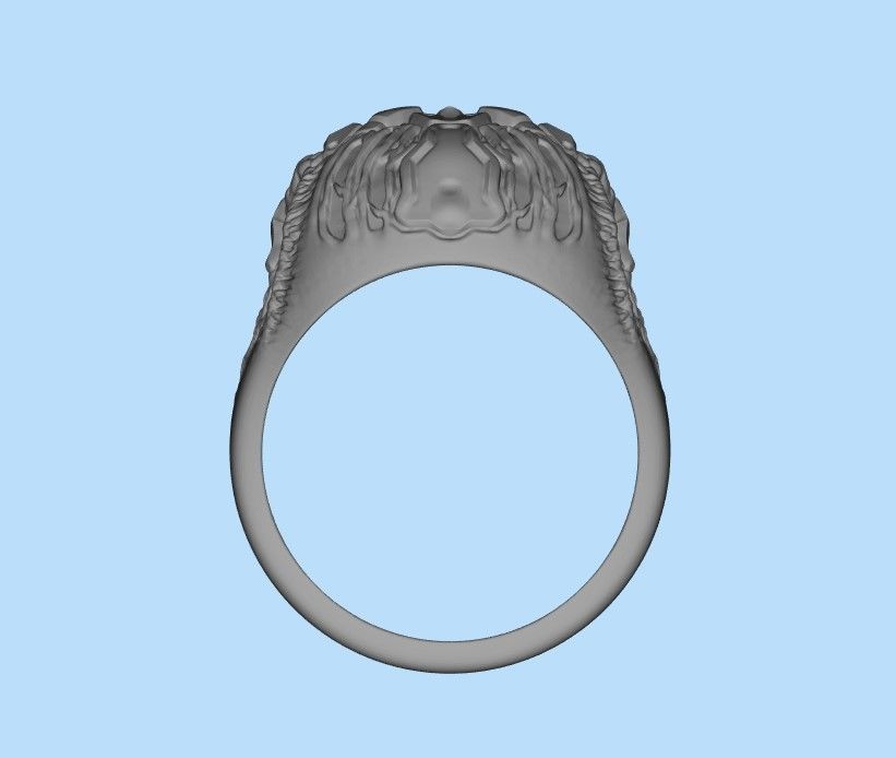 Biomechanical Skull Ring 3D print model_27